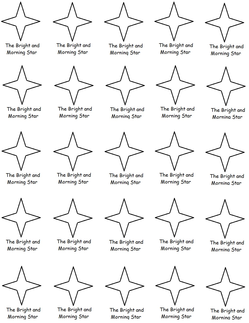 I am The Bright and Morning Star Template Craft